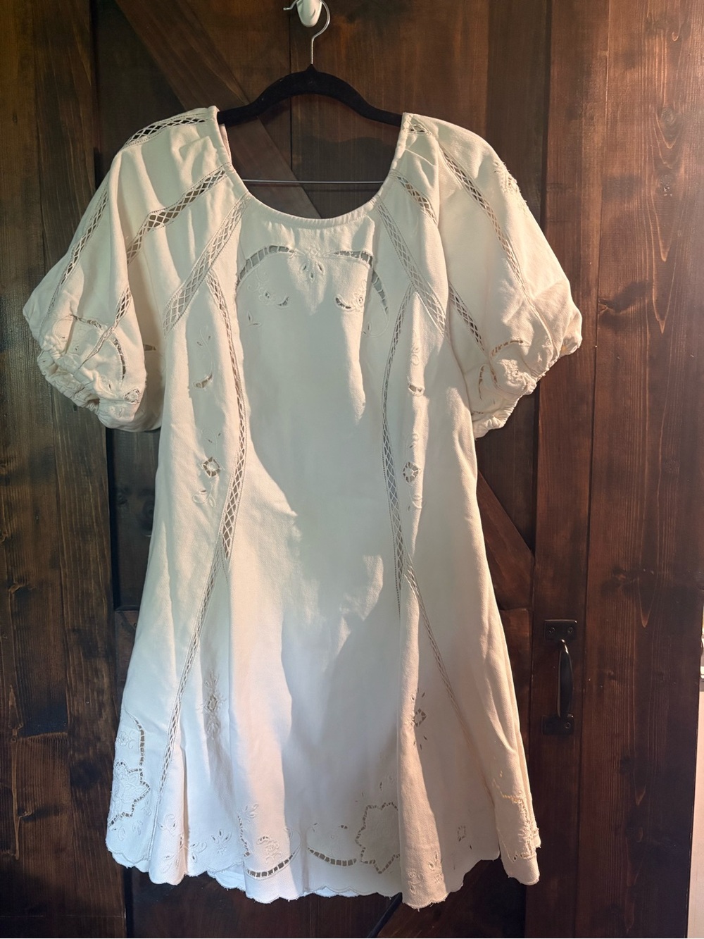 NWT Free People Cream Embroidered Mini Dress